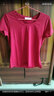 艾路丝婷夏装短袖T恤女上衣韩版修身圆领纯色棉体恤TX3361 酒红色 170/92A/XL 实拍图
