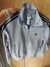 adidas复古风针织休闲运动立领夹克早秋外套卫衣女阿迪达斯三叶草   淡蓝色/黑色（推荐选大一码）   L 实拍图
