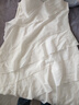 香影莱赛尔天丝吊带连衣裙女2026春季新款垂坠感荷叶边v领蛋糕裙 白色 连衣裙 S 155/80A/85-95斤 实拍图