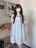 程朵连衣裙夏季2026新款中短裙学生少女孩高中初中生女生衣服夏天裙子 图片色 均码 (可备注码数) 实拍图