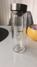 希诺抗菌玻璃杯双层防烫办公车载水杯男高档泡茶杯子XN-9607KT 410ml 实拍图