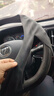 汽车硅胶方向盘套耐磨套通用型荔枝纹方向盘套 黑色一件 实拍图