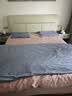 京东京造全棉四件套 国标A类 仿麻空气洗 纯棉吸湿透气床单被套枕套床上四件套 1.8米床暮霞蓝紫 实拍图