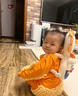 G.duck小黄鸭婴儿爬行服宝宝拖地爬爬服儿童连体衣服春秋冬装懒人擦地薄 桔色包手露脚   80cm 17斤以下 实拍图