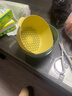 双层塑料洗菜盆沥水篮子厨房神器多功能客厅家用水果盘洗水果菜篮 青黄色 1个 实拍图
