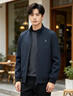 罗蒙（ROMON）夹克男士春秋季外套纯色立领百搭行政商务休闲商务男装ii6深蓝XL 实拍图