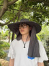 回力（Warrior）遮阳帽子男防晒帽面罩套装夏季太阳帽户外防紫外线透气渔夫帽子男 实拍图
