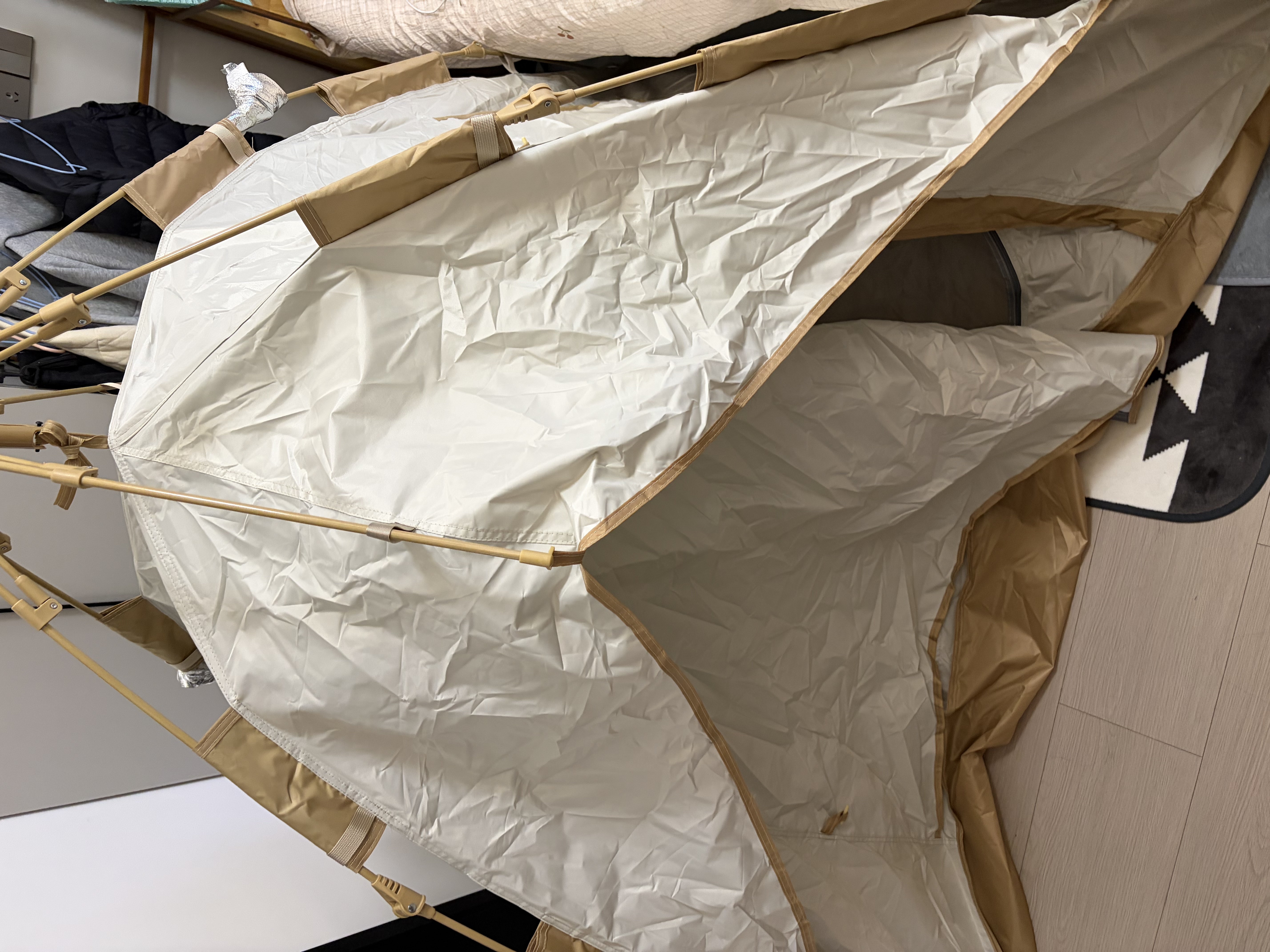原始人 帐篷户外露营用品装备全自动速开便携折叠野营野外防雨室内 加厚银胶2-4人【两门两窗】 实拍图