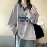 真维斯（Jeanswest）卫衣女春新款2026Polo领学院风印花宽松外套小个子薄款上衣服潮流 实拍图