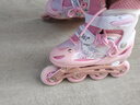 361°儿童轮滑鞋初学者男童女童溜冰鞋闪光轮旱冰鞋尺码可调节 粉色M码 实拍图