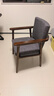 鱼跃星空实木靠背椅子电脑椅家用办公椅书房书桌椅单人带扶手老人椅学士椅 胡桃色【橡胶木框架-宽大坐面】深灰 【整装发货-送货上门】 晒单实拍图