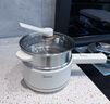 美的（Midea）电煮锅 小电锅 不锈钢0涂层电热锅 宿舍小锅多功能锅 1.6L学生寝室一体泡面小火锅XZC2017G 配蒸笼 实拍图