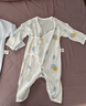 童泰（TONGTAI）婴儿连体衣夏纯棉衣服初生宝宝蝴蝶哈衣爬服提花黄色52cm 实拍图