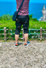 卡拉羊休闲运动包单肩包斜挎包男士帆布包超轻竖款潮流胸包旅行便携黑色 实拍图