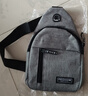 运动跑步包男休闲斜挎包手机包防泼水健身包女单肩包 灰色 实拍图
