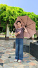 美度全自动三折雨伞学生儿童晴雨伞环扣柄可挂书包圆角防戳M3075红色 实拍图