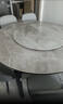 丰舍 餐桌 可变圆桌伸缩折叠实木岩板餐桌椅组合现代轻奢餐桌餐厅饭桌 黑灰色-阿玛尼灰岩板-101皮椅 【1.50米】 一桌6椅 实拍图