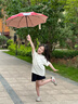 七麦麦全自动三折雨伞学生儿童晴雨伞环扣手柄可挂书包圆角防戳红色 实拍图