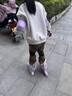 斯威（SWAY）轮滑鞋儿童溜冰鞋男女童初学套装中小学滑轮滑冰旱冰鞋成人直排轮 莫紫八轮全闪+头盔护具+一体支架 M (适合6-12岁)平时鞋码31-36 实拍图