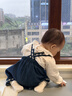 幼歌（YOUGE）婴幼儿甜美百搭外穿牛仔背带裙女童2025新款宽松裙子潮 牛仔蓝 80 cm 实拍图