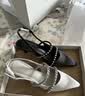 CHARLES&KEITH亮钻一字带尖头包头复古高跟凉鞋婚鞋子女鞋生日礼物CK1-61720199 Light Grey浅灰色 38 实拍图