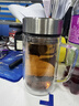 富光双层玻璃杯支持团购定制泡茶杯办公杯带把 大容量男女水杯子580ML 实拍图