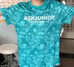ASK JUNIOR男童短袖T恤夏季儿童不规则条纹中大童速干打底衫上衣童装 绿色 实拍图