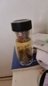 希乐（cille）玻璃杯双层玻璃水杯男士商务带茶隔大茶水分离杯便携创意泡茶杯 黑色（加厚） 400ml 实拍图