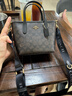 蔻驰（COACH） 女包奢侈品包包迷你托特包女士斜挎手提包七夕情人节礼物 胡桃木色配黑色CW032IMXAQ 实拍图