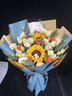 艾斯维娜鲜花速递向日葵混搭花束生日礼物全国同城配送 向日葵香槟韩式花束 实拍图