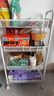 聚骊汇宿舍小推车置物架寝室书桌下小书架可移动带轮零食多层夹缝收纳柜 4层白-特厚全钢-滑轮+挂钩+挂盒 实拍图