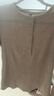 优衣库女装罗纹亨利领T恤/长袖修身短款内搭打底479591 487908 487908/30浅米色 L 实拍图