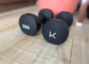 Keep哑铃男女健身家用彩色浸塑环保手铃亚铃肌肉训练墨灰色5kg*2 实拍图