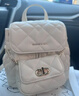 CHARLES&KEITH菱格大容量柔软多用背包书包双肩包包女包生日礼物CK2-60151400 Cream奶白色 S 实拍图
