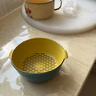 双层塑料洗菜盆沥水篮子厨房神器多功能客厅家用水果盘洗水果菜篮 青黄色 1个 实拍图