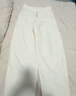 优衣库常规款女装针织廓形长裤/弯刀镰刀裤子483722 482287 482287/01乳白色 XS 实拍图