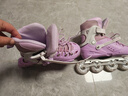 斯威（SWAY）轮滑鞋儿童溜冰鞋男女童初学套装中小学滑轮滑冰旱冰鞋成人直排轮 莫紫八轮全闪+头盔护具+一体支架 M (适合6-12岁)平时鞋码31-36 实拍图