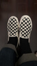 万斯范斯中性鞋Slip-On VR3低帮经典帆布鞋休闲鞋 一脚蹬 棋盘格 36 实拍图