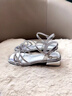 依思 Q（exull）凉鞋女夏季外穿防滑软底百搭凉拖鞋法式气质一字带水钻银色沙滩鞋 流光银-闪亮大水钻 37 实拍图