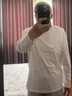 布先生明星同款长袖T恤男士小白T内搭 长袖标准T-圆领-白色 XL(180) 实拍图