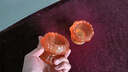 星光缘酥油灯蜡烛烛台灯座琉璃佛前供灯长明灯灯架灯盏供具烛台琥珀色高6厘米一对  实拍图