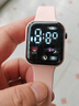 其他品牌高颜值LED手表时尚方形学生科技感超强夜光数字个性运动 樱花粉 实拍图