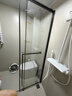 东鹏淋浴房一字型浴室隔断淋浴隔断卫生间干湿分离玻璃推拉移门浴屏 1.1-1.19/高2m 双缓冲+中柱 枪灰/雅黑/亮银可选 实拍图