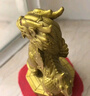 缤越铜麒麟摆件风水公母一对黄铜麒麟黄水晶聚宝盆乔迁客厅玄关装饰 实拍图