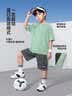 左西男童夏装套装2026新款儿童短袖套装夏季速干运动两件套 绿色  140 实拍图