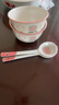 釉下彩可爱卡通碗碟套装家用高颜值陶瓷碗筷盘餐具 2碗2勺 4件套 实拍图
