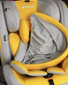 Heekin德国 儿童安全座椅汽车用0-4-12岁婴儿宝宝360度旋转ISOFIX硬接口 尊享黄(遮阳棚+上拉带+侧保护) 实拍图