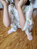 威尔贝鲁（WELLBER）儿童睡衣家居服男女童竹棉纱布家居套装春夏花园小兔七分袖130 实拍图
