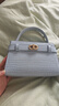 CHARLES&KEITH鳄鱼纹凯莉包手提斜挎婚包包女包生日礼物CK2-50270880-1 Sea Salt Blue海盐蓝（新色） S 实拍图