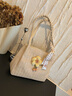 viney新款编织包包女包大容量托特包高级感生日母亲节礼物实用送妈妈 【米白】高档轻奢单肩草编包 洋气通勤休闲品牌手提包 实拍图